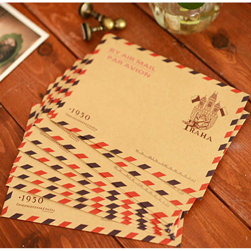 10pcs Mini Envelope Postcard Letter Stationary Storage Paper AirMail Vinta.l8