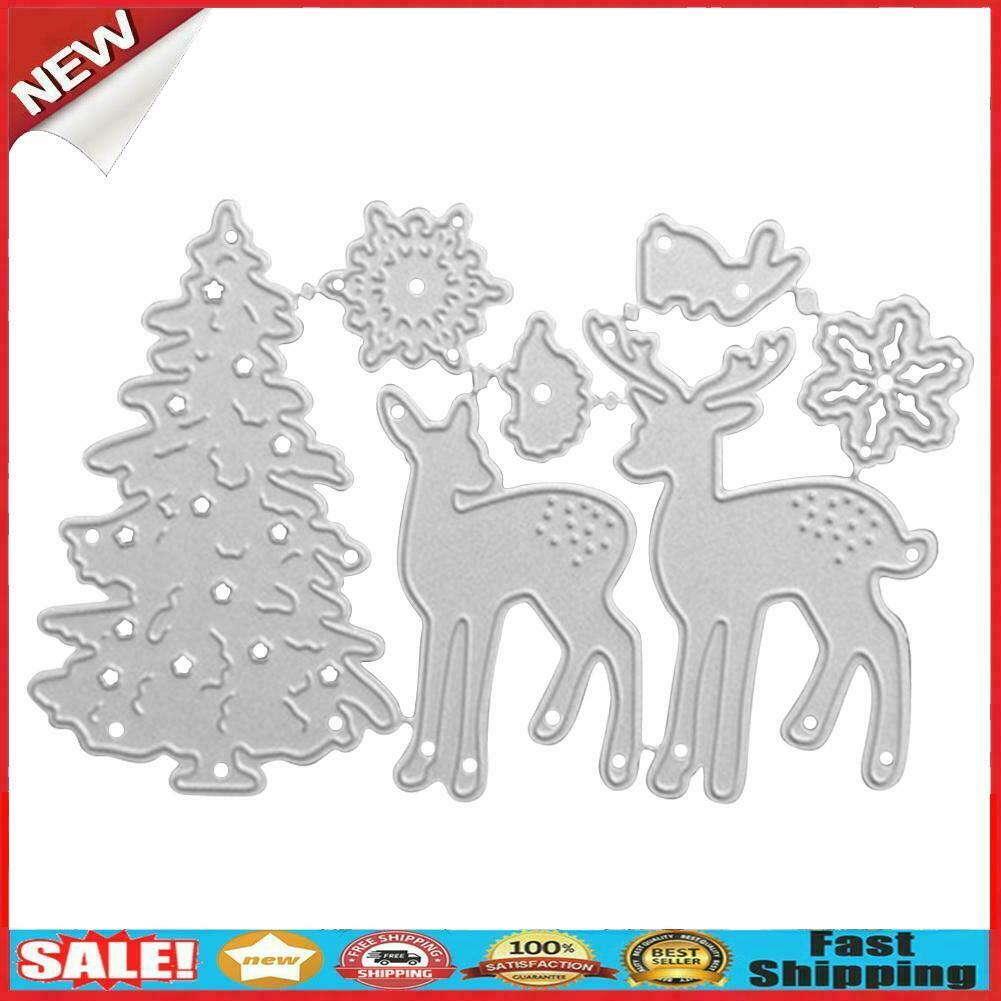 Christmas Tree Elk Cut Die DIY Scrapbooking Embossing Paper Card Stencils @