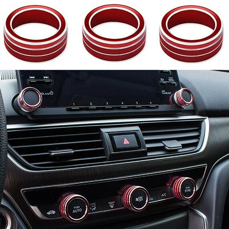 3 Pcs AC Air Conditioning Knob Cover for  10Th Accord 2018 2019 Air Conditi H5J5