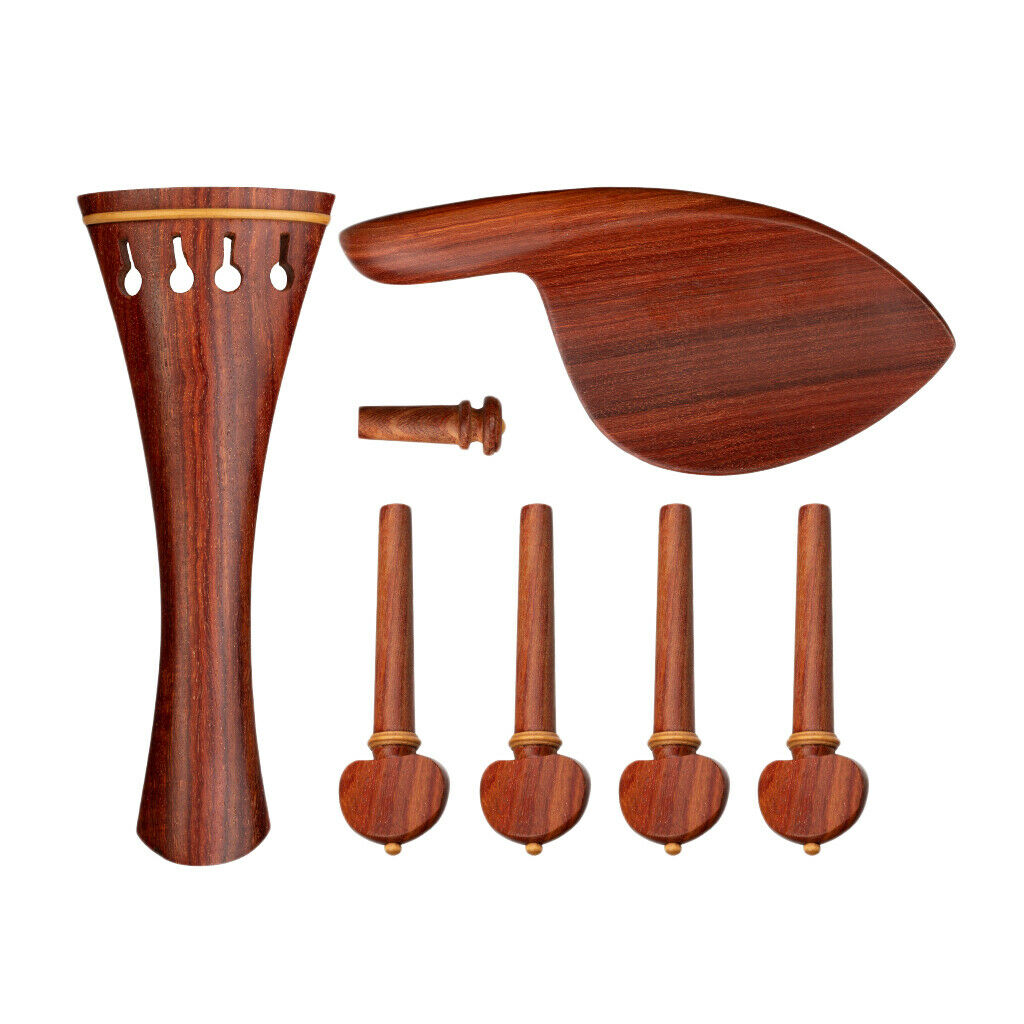 4/4 Violin Fiddle Chinrest Violin DIY Parts Accs Full Set Durable Red Wood