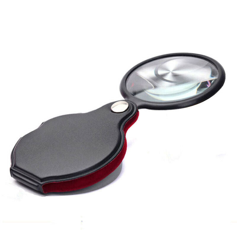 Portable Handheld Magnifier 8X Leather Magnifier Reading Monocle Jewelry .l8