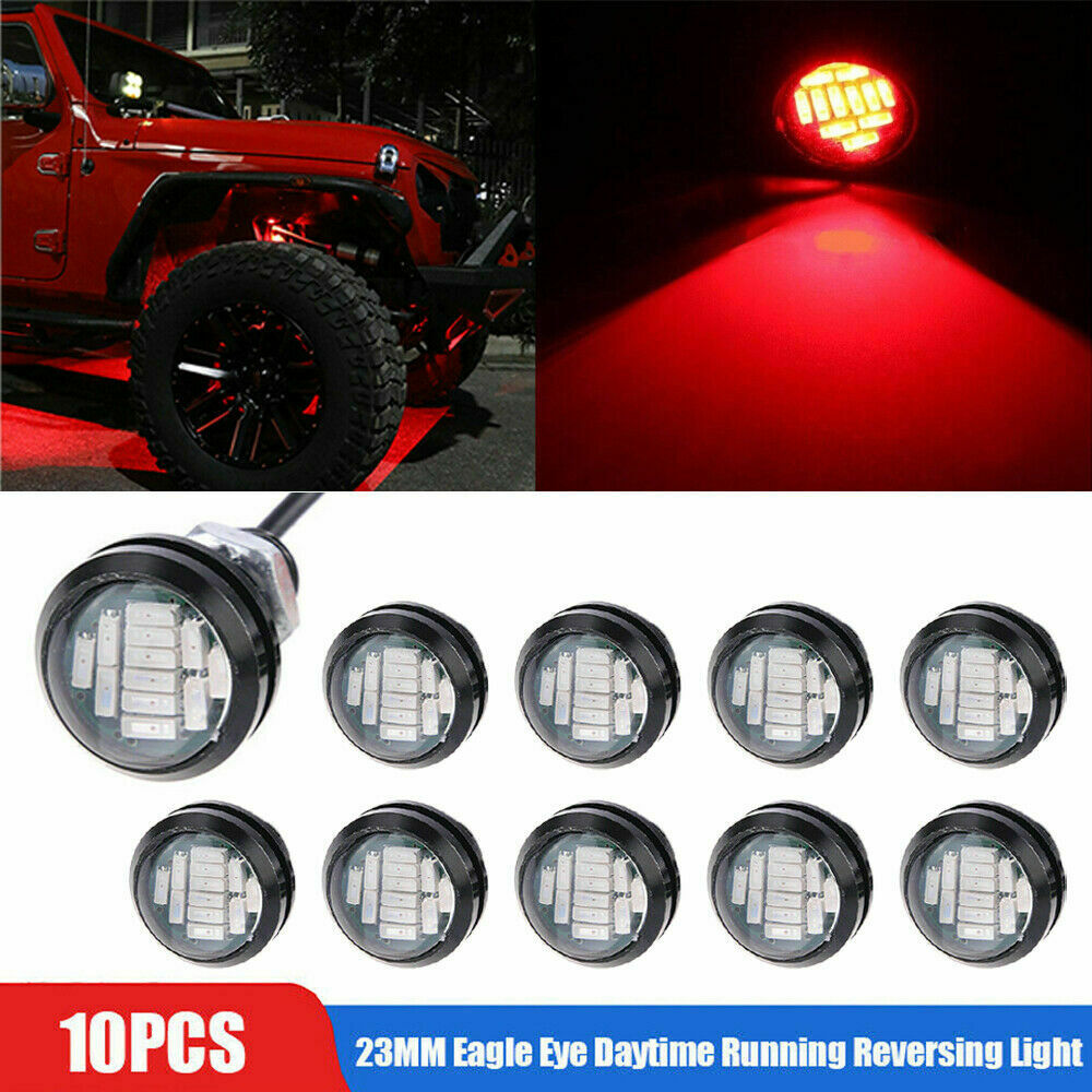 10pcs Red DC12V 15W Eagle Eye LED Daytime Running DRL Backup Light Car Rock Lamp