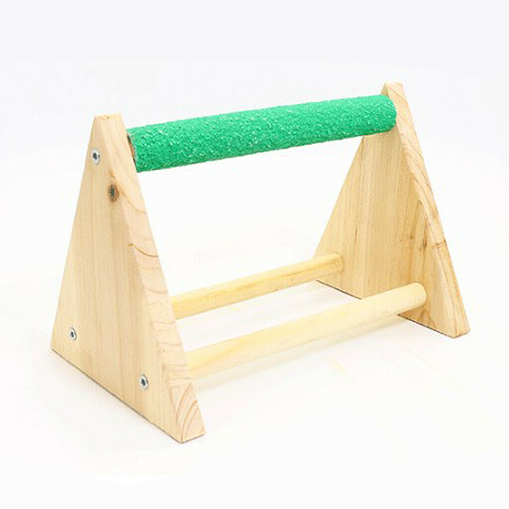Pack 2 Wood Parrots Perch Tabletop Cage Bird Stand for Lovebirds Macaws