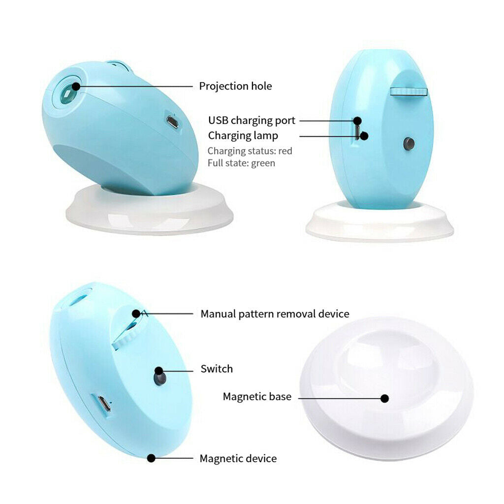 Household Night Light LED Rotating Projector Desk Lamp Panda Picture