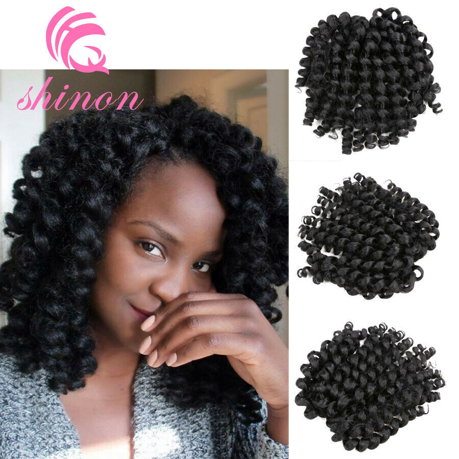3PACK Bounce Wand Curl Jamaican Afro Curly Twist Crochet Braiding Hair Extension
