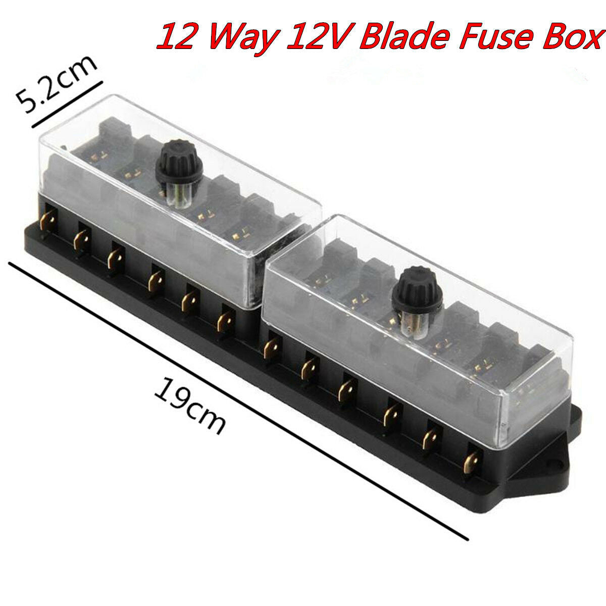 DC 12V Auto Car Boat 12 Way Circuit Standard ATO ATC Blade Fuse Box Block Holder