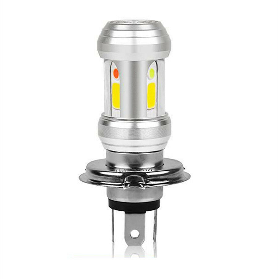 H4 LED Motorcycle Headlight Bulb 6500K High-Low Blue Red Green Angle Eye Light