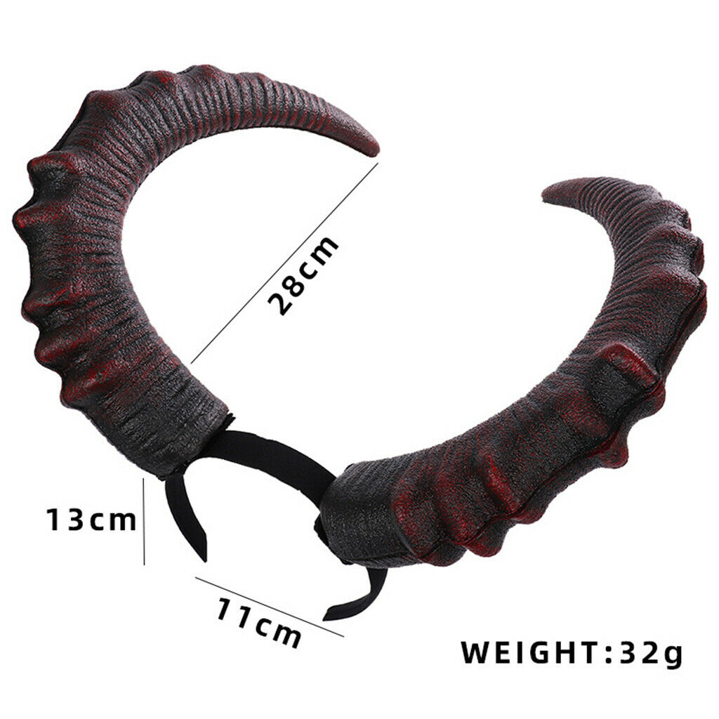 Devil Horn Headband Headpiece Devil Ox Horn Hair Hoop for Halloween Costume