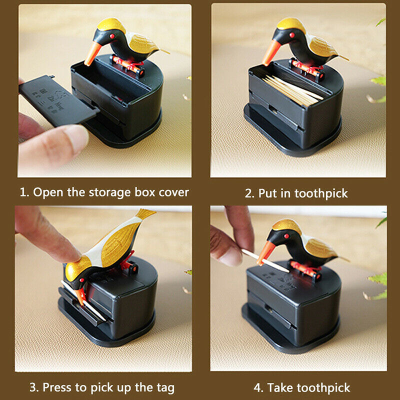Small Bird Toothpick Container Automatic Toothpick Dispenser Toothpick Ho.l8