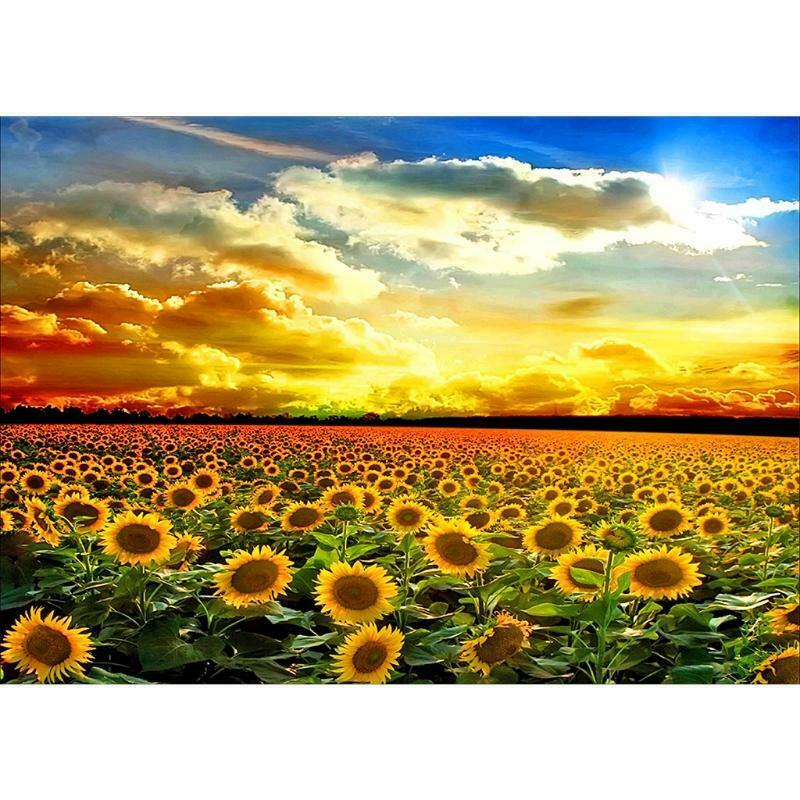 Sunset Sunflower 5D Full Drill Diamond Painting Embroidery Cross Stitch DIY
