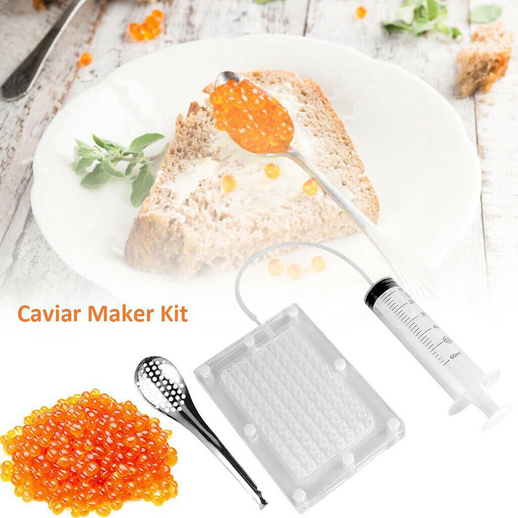 Professional Molecular Caviar Maker Fish Roe with Tube & Spoon Kit Kitchen