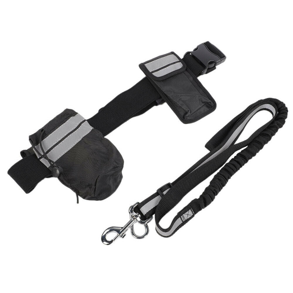 Pet Running Training Traction Rope Black Dogs Walking Leash Supplies with Belt