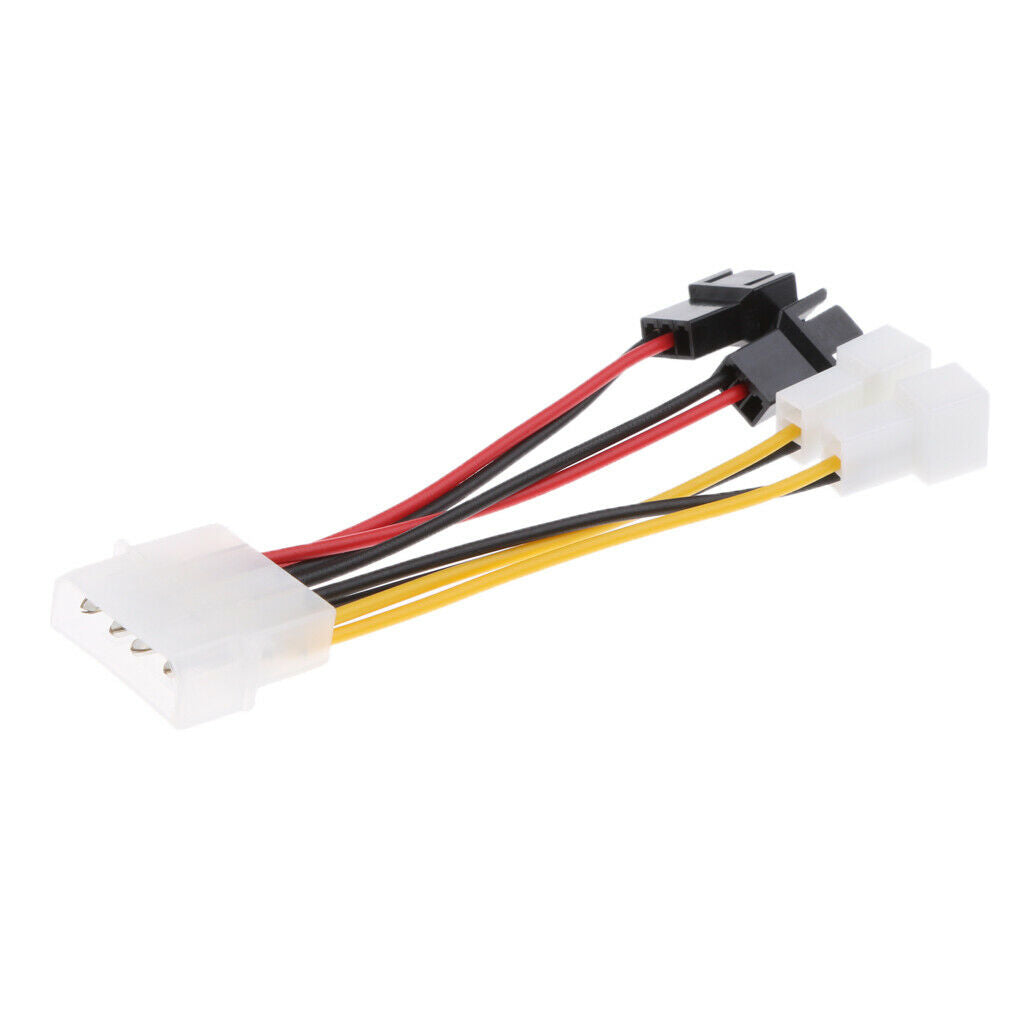 4pieces 4-Pin  to 4x 3-Pin 5V & 12V Fan Power Connectors Adapter Cable