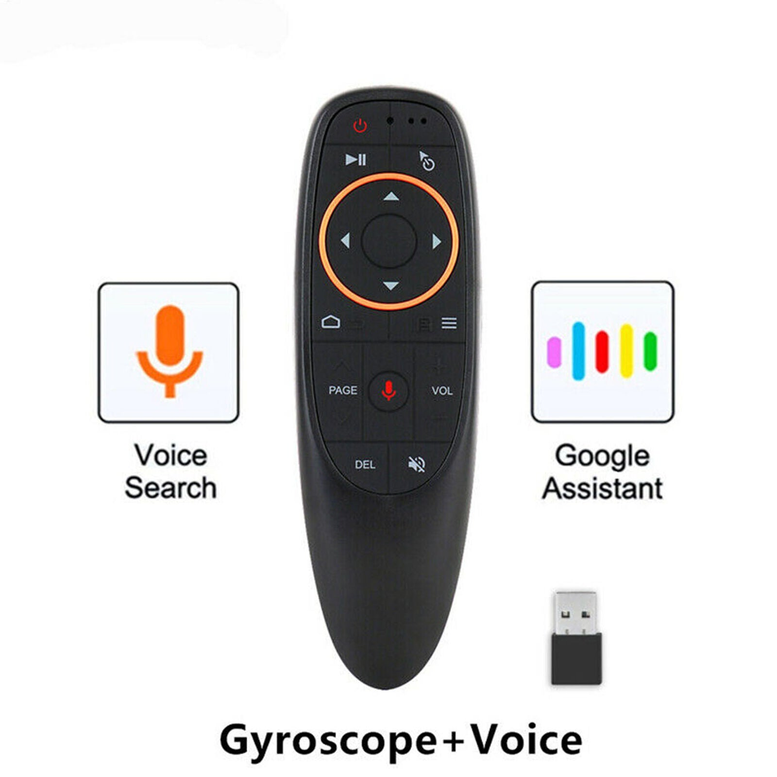 G10 2.4GHz Wireless Air Mouse Gyroscope Voice Remote Control USB Receiver For TV