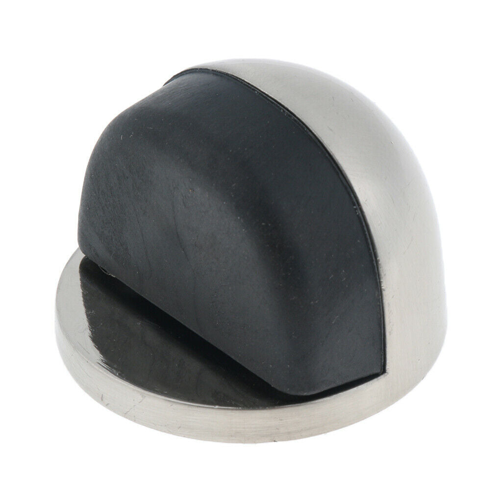 42mm Floor-mounted Wood Door Stops Zinc Alloy Half Moon Glass Door Stopper