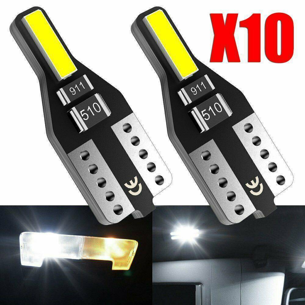 10 Pcs LED T10 501 194 W5W 7020SMD Car CANBUS Error Free Wedge Light Bulb White