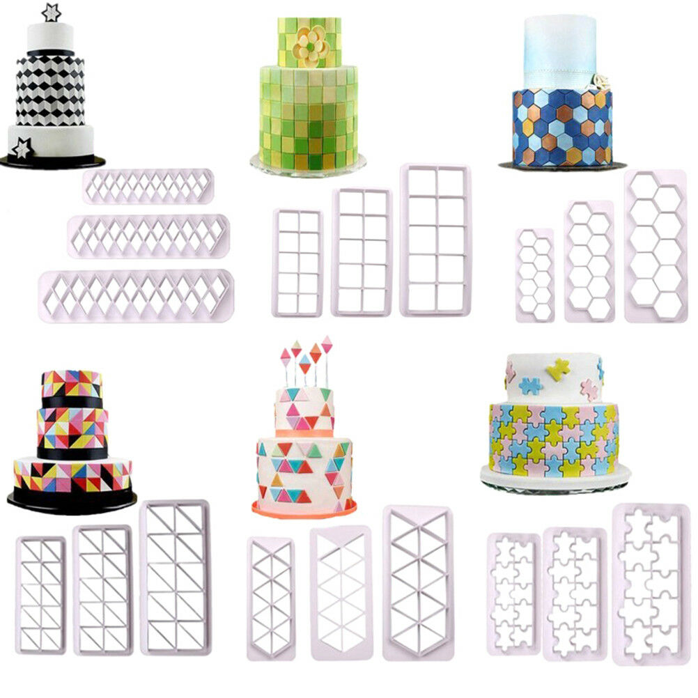 18pcs geometry fondant cookie cutter cake mold cake decorating tools bakewarBDD