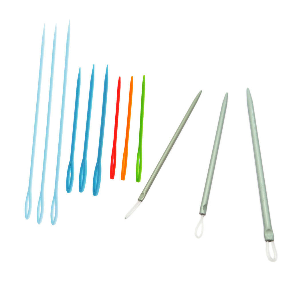 12Pcs Knitters Wool Needles Large Eye For Threading Darning Sewing Tapestry