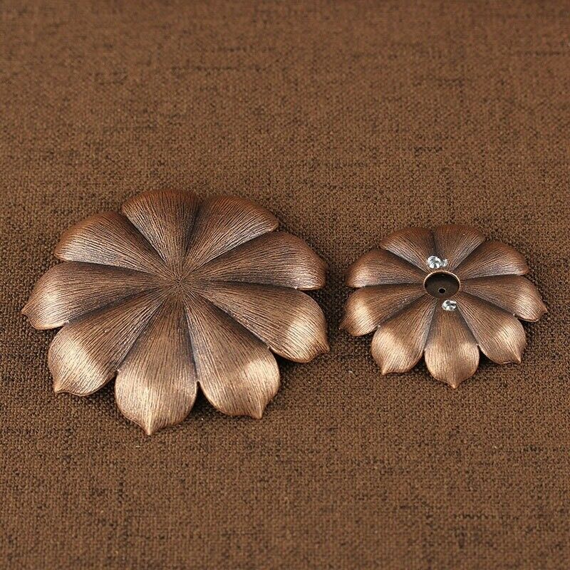 Incense Burner Stick Holder Lotus Shape Brass 6 Holes Aromatherapy Zinc Alloy