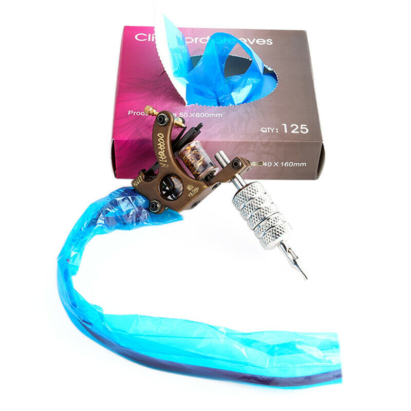 Blue Disposable 125pcs Tattoo Machine Clip Cord Sleeves Cover Bags Supply  BS5
