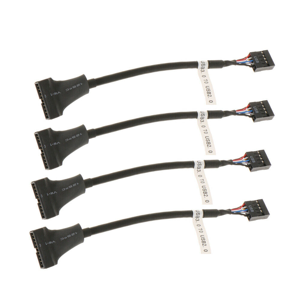 4Pcs USB3.0 20-pin to USB 2.0 Motherboard 9-pin Internal Cable Adapter Connector