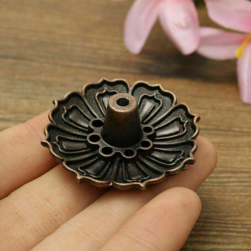 2pcs Chic 9 Holes Lotus Shape Incense Burner Holder Censer Plate For Stick Cone