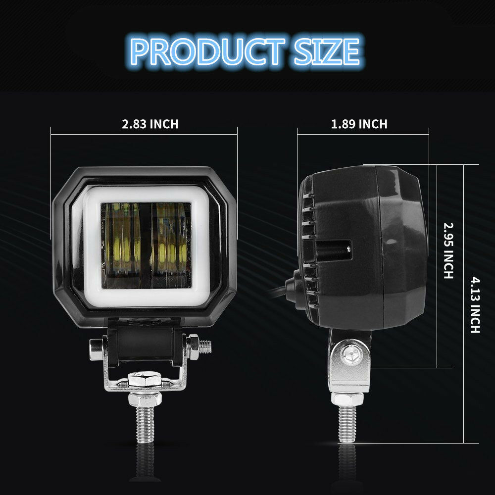 2pcs 40W 3" inch LED Spot Work Driving Light Offroad Car Motorcycle SUV ATV Jeep