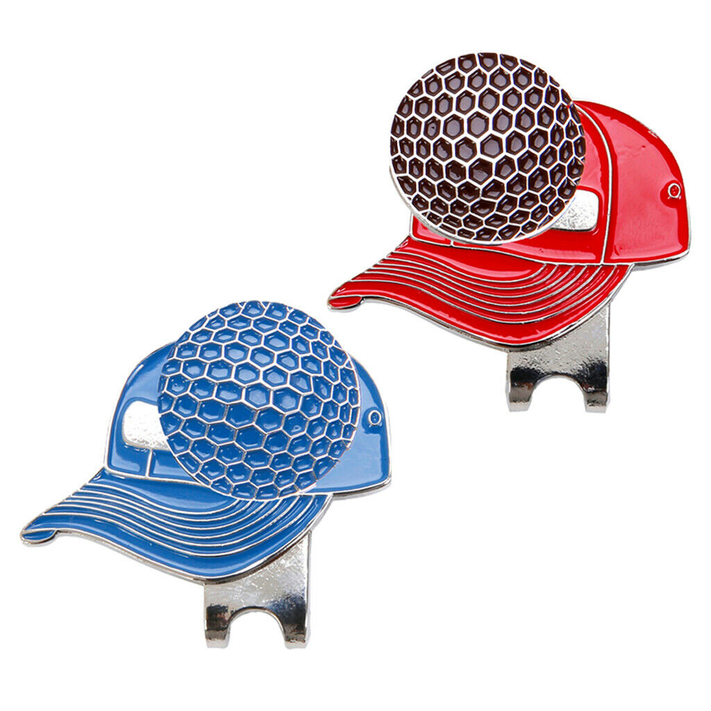 Golf Ball Markers Hat Clip Personalized Caps Desigh Magnetic Clamps  blue