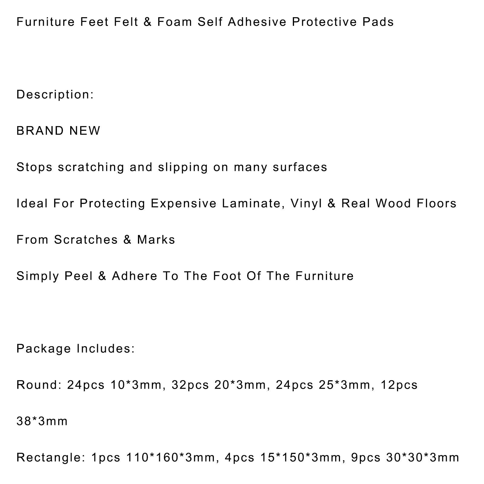 106Pcs Furniture Pads Chair Leg Floor Protectors Felt Pads Hardwood Floors Brown