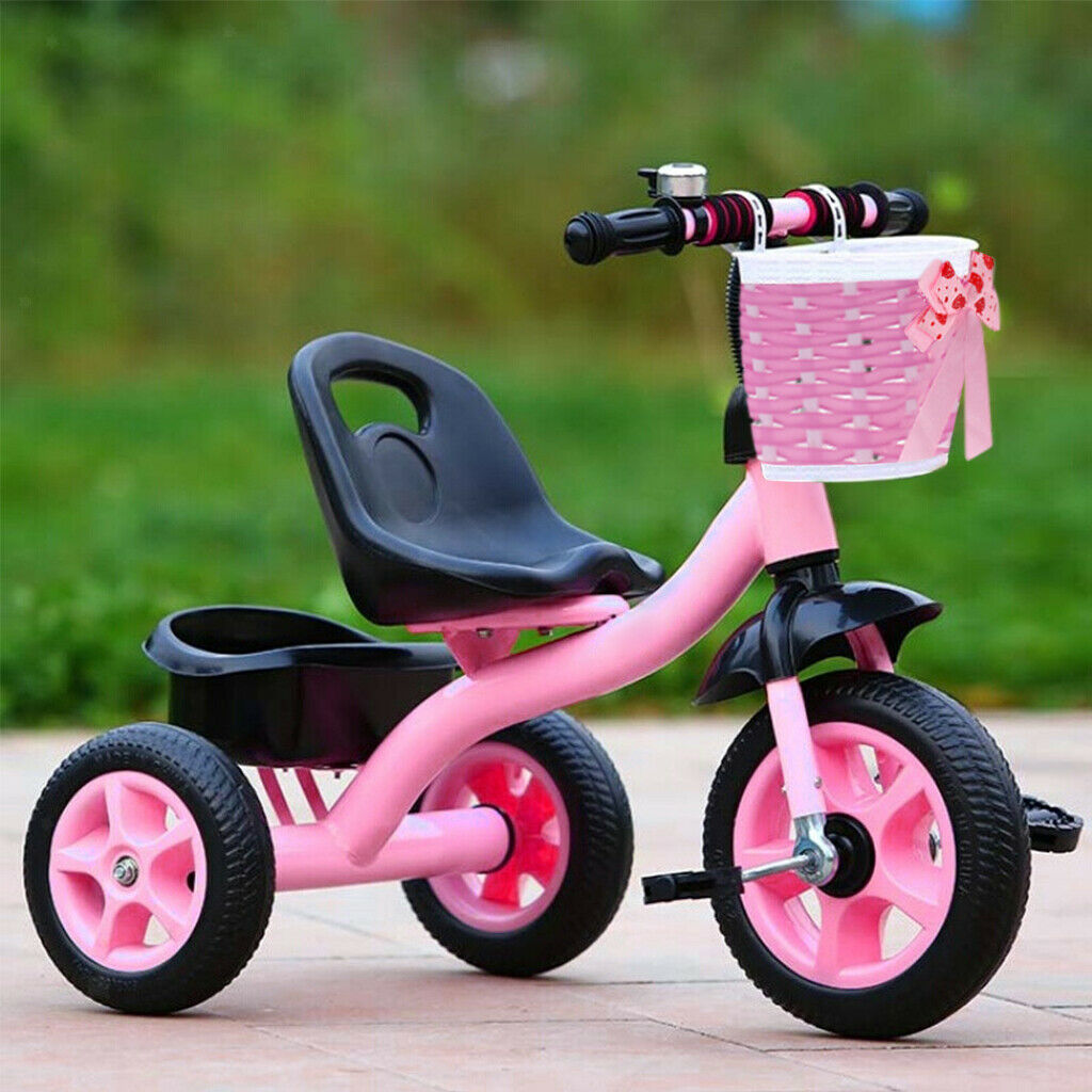 Girl's Bike Basket Front Handlebar Kid's Bicycle Baskets Storage Organizers Box