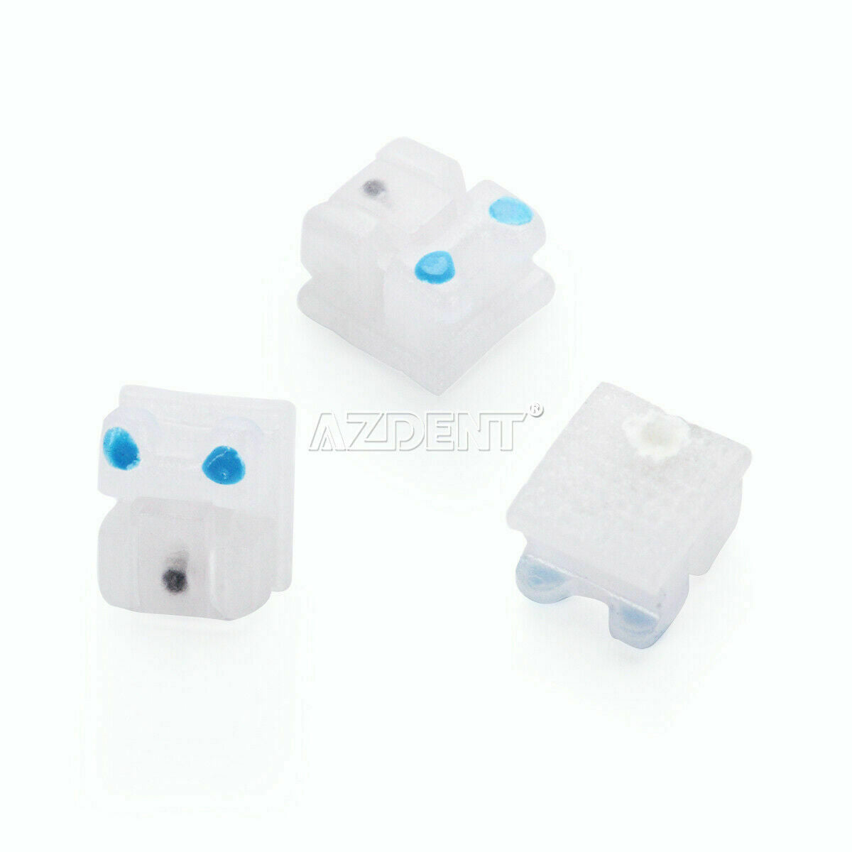 3 X Dental Orthodontic Ceramic Clear Self Ligating Brackets MBT 022 Hooks 345 AZ