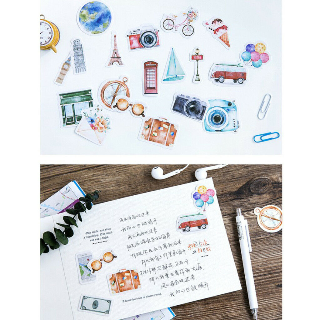 46 Pcs Creative Paper Stickers Package Diy Diary Stickers Album Scrapbooking