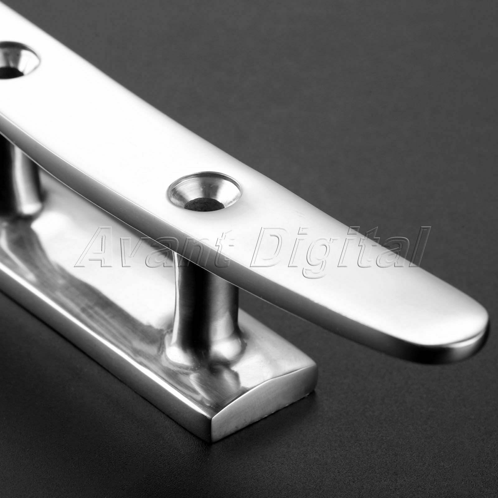 1x Boat Cleat 6" Flat Top Low Silhouette 316 Stainless Steel Marine Hardware