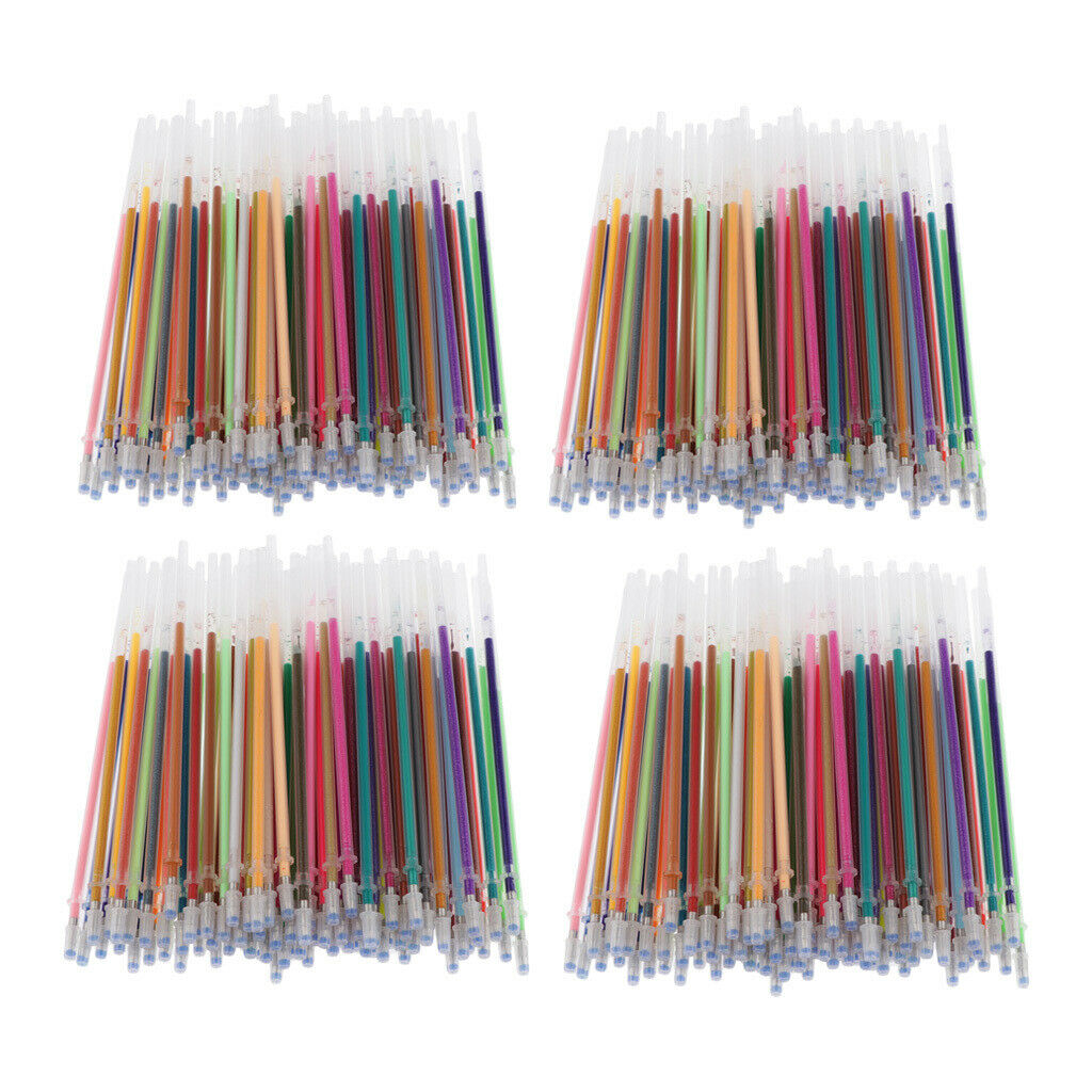 400Pcs Colorful Gel Pen Refills Markers Writing Stationery Art Painting