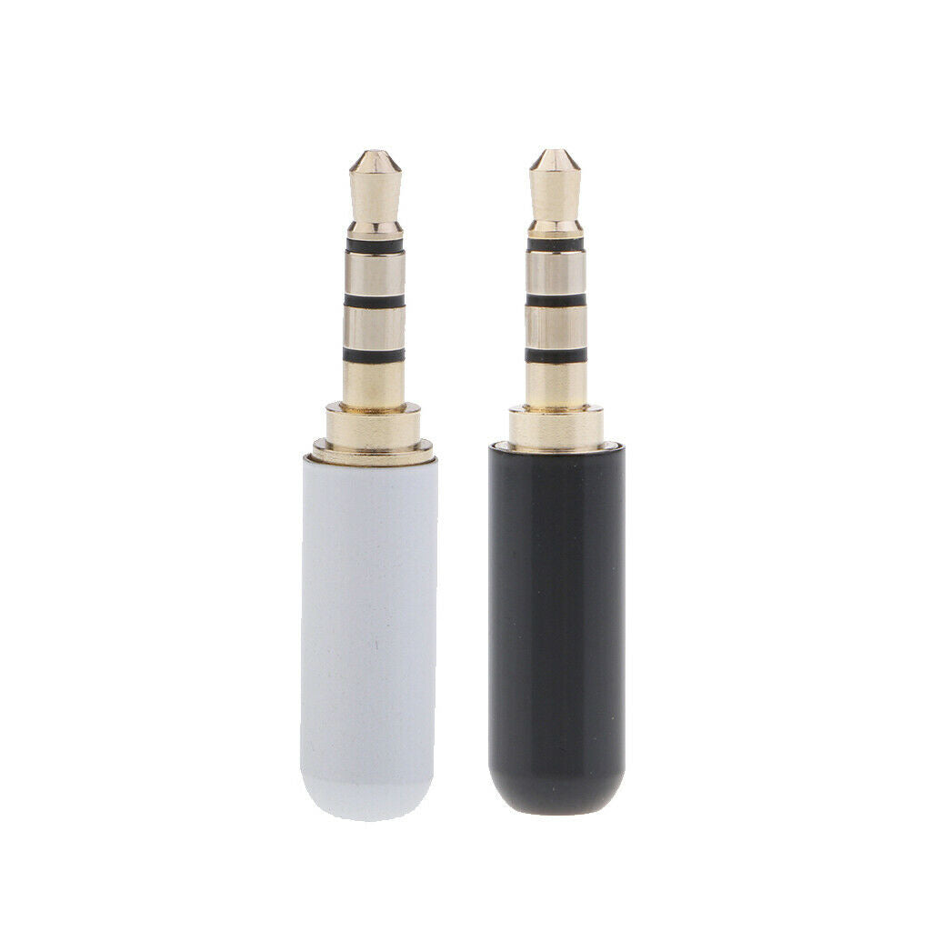 2x 4 Pole 3.5mm Male Repair headphone   Plug Soldering Headset Connector ##