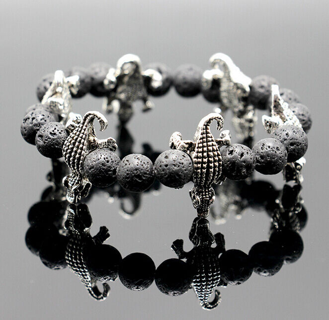 10 Pieces DIY Crocodile Head Beaded For Bracelets Connector Beads Charm Beads