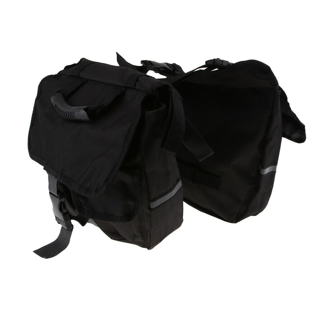 Mototrcycle Rear Rack Bag Double Panniers Bicycle Seat Saddlebag Cargo Trunk