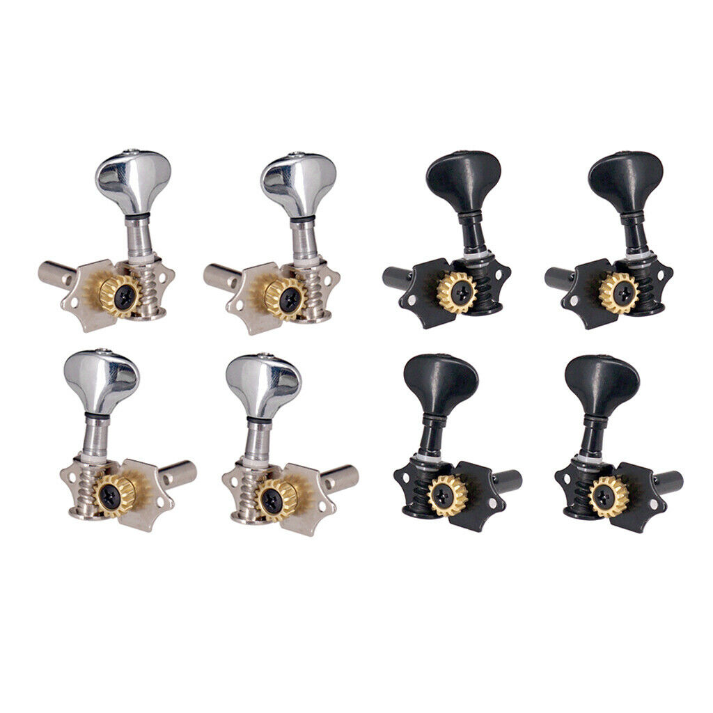 4pcs 2R2L String Tuning Peg Gear Electric Ukulele Tuner Machine Heads Black