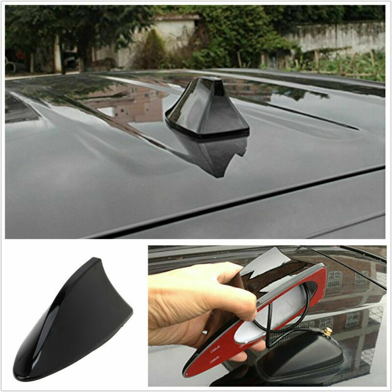 Auto Car Roof Radio AM/FM Signal Shark Fin Aerial Antenna Replacement Kit Black