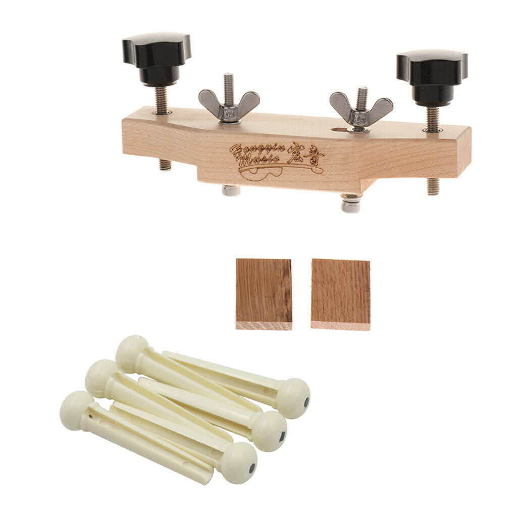 Guitar Bridges Clamp Set + Pegs Pin String Instrument Repair Miantenance Kit