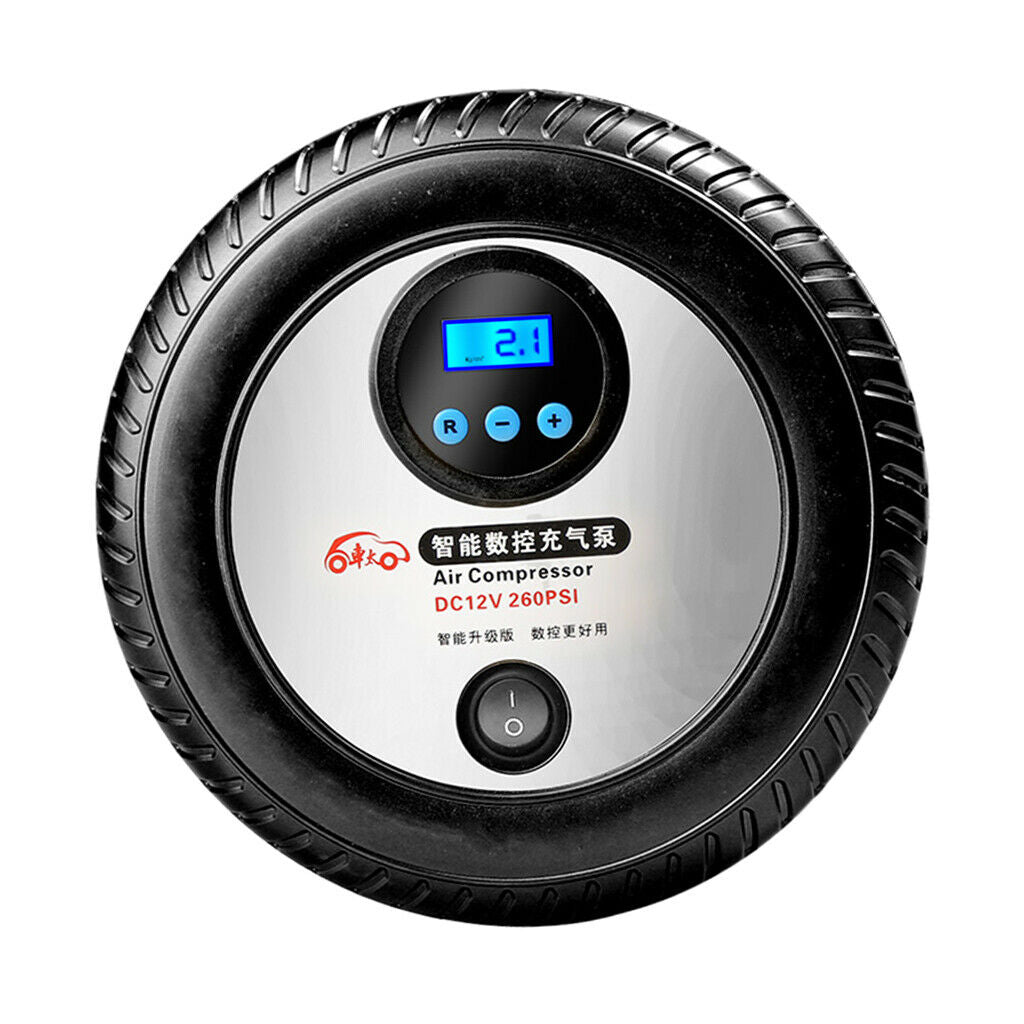 Portable Digital Tire Inflator 260PSI Shut Off LED Light Car Cigarette