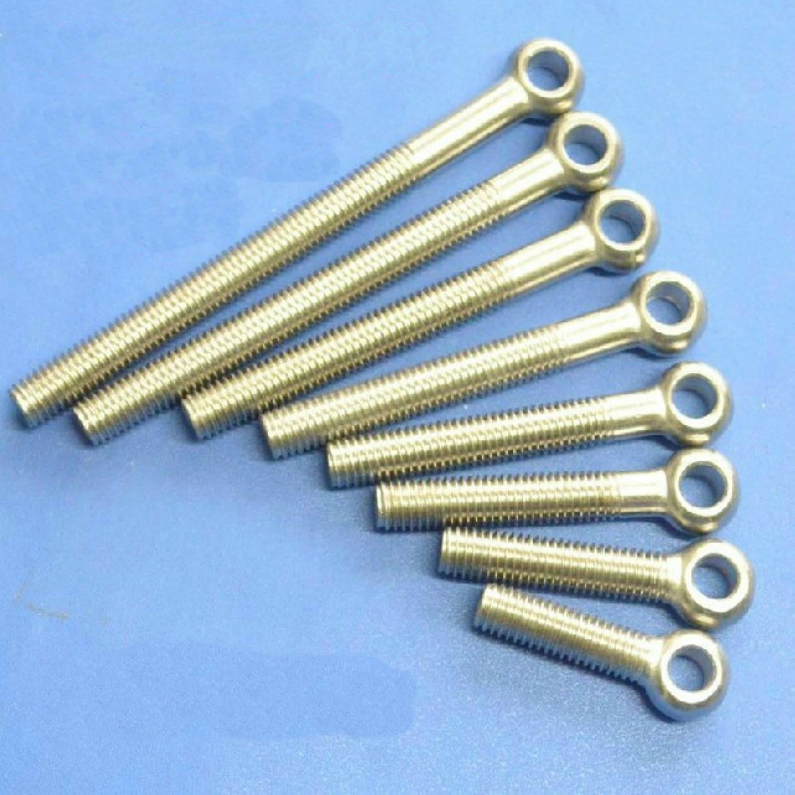 Lot 10 Metric M8*90 mm 201 Stainless steel eyelet bolt