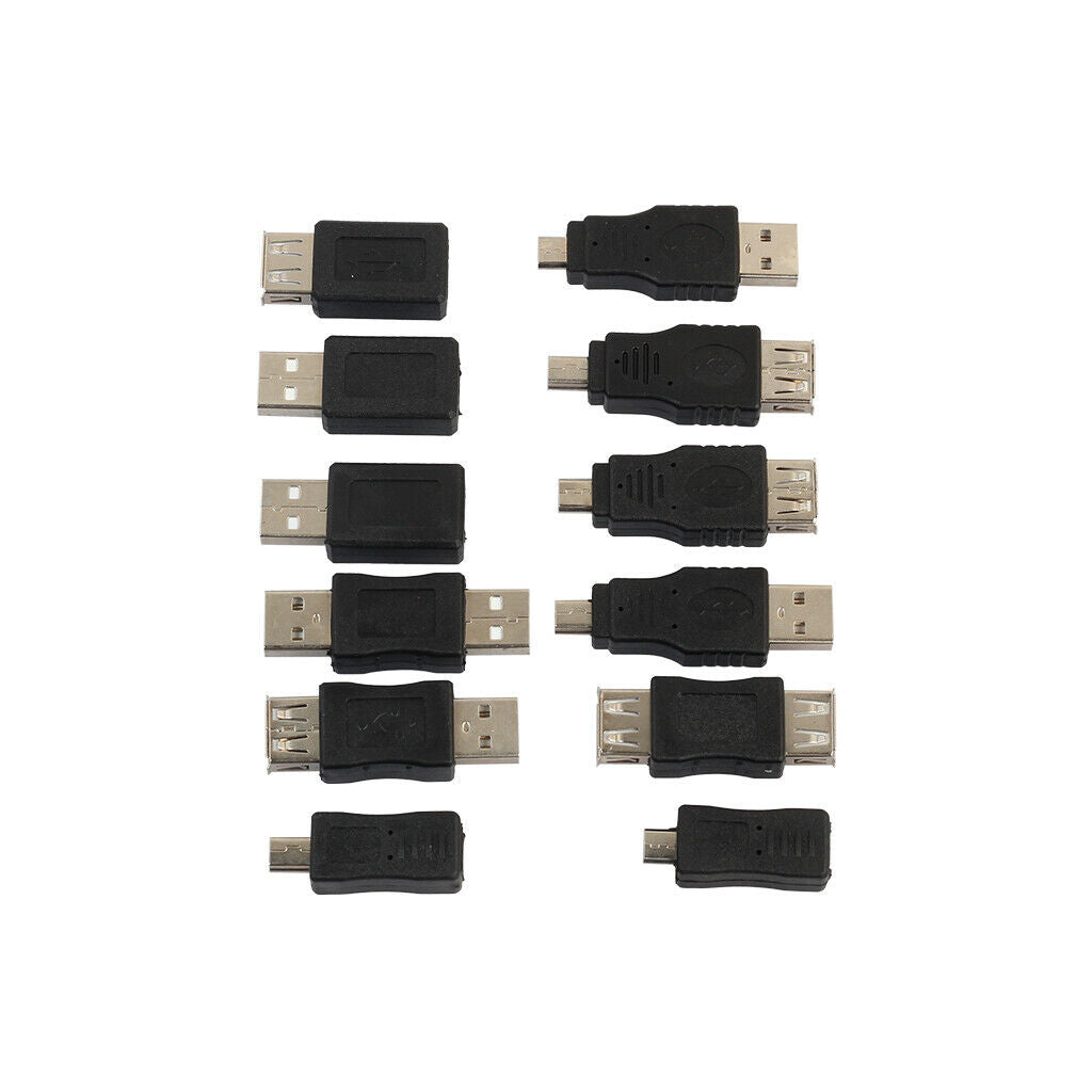 12Pcs/Set Micro USB, USB A, Mini 5Pin Adapter OTG For Android Tablet Phone