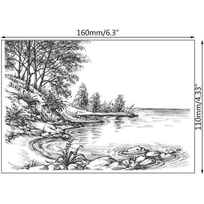 River Bank Lake DIY Silicone Clear Stamp Seal Scrapbook Embossing Album Decor
