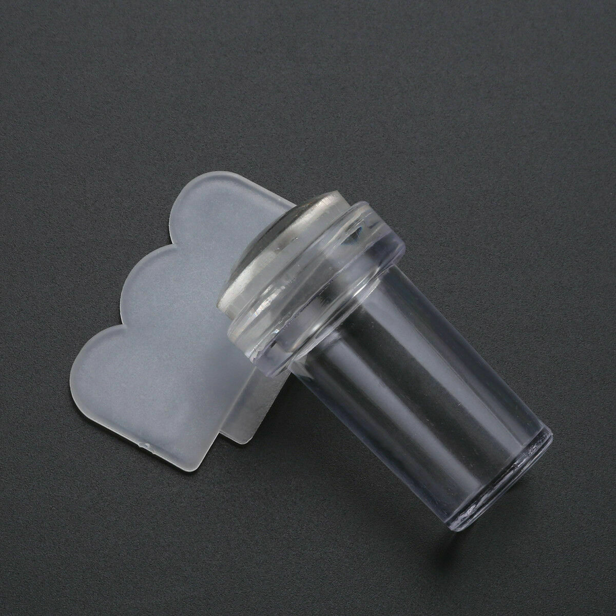 2Pcs/set Silicone Clear Jelly Stamper with Cap Nail Art Stamper & Scraper Tool