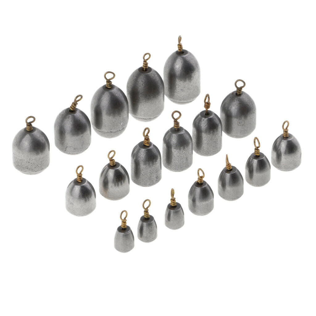18pcs Iron Sinker Rig Fishing Weights Drop Shot Fishing Accessories 6 Sizes