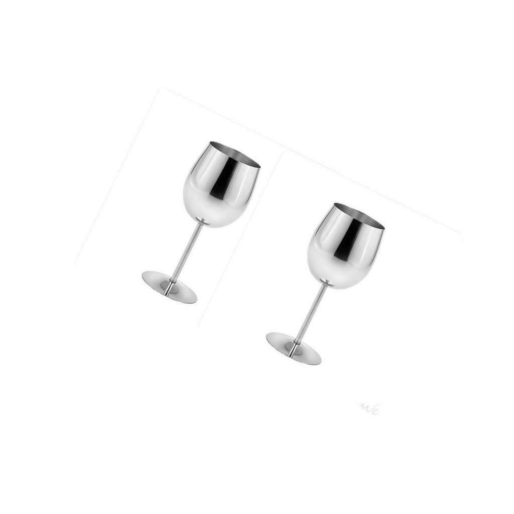 Stainless Steel Wine Glasses, 2 Pack Double Wall Insulated, Metal Wine Glass for