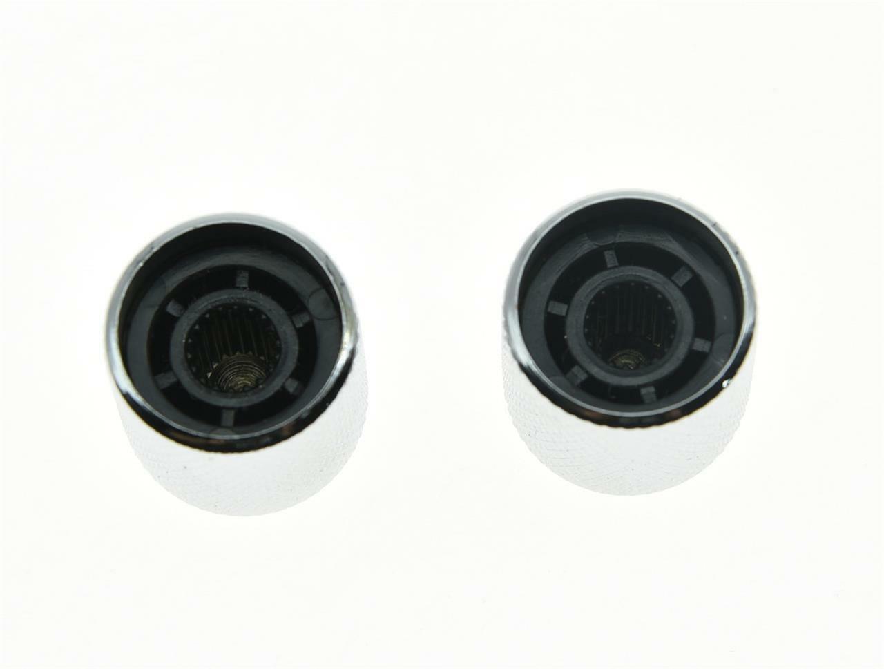 2x Chrome Guitar Bass Flat Top Barrel Knobs Quality Tele Telecaster Guitar Knobs