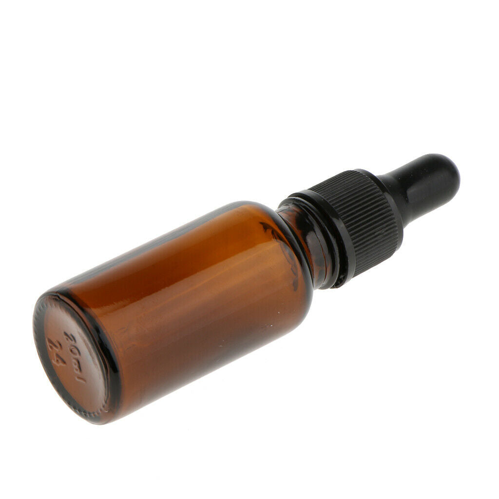 12pcs Mini Amber Glass Essential Oil Dropper Bottles For Aromatherapy Cosmetics