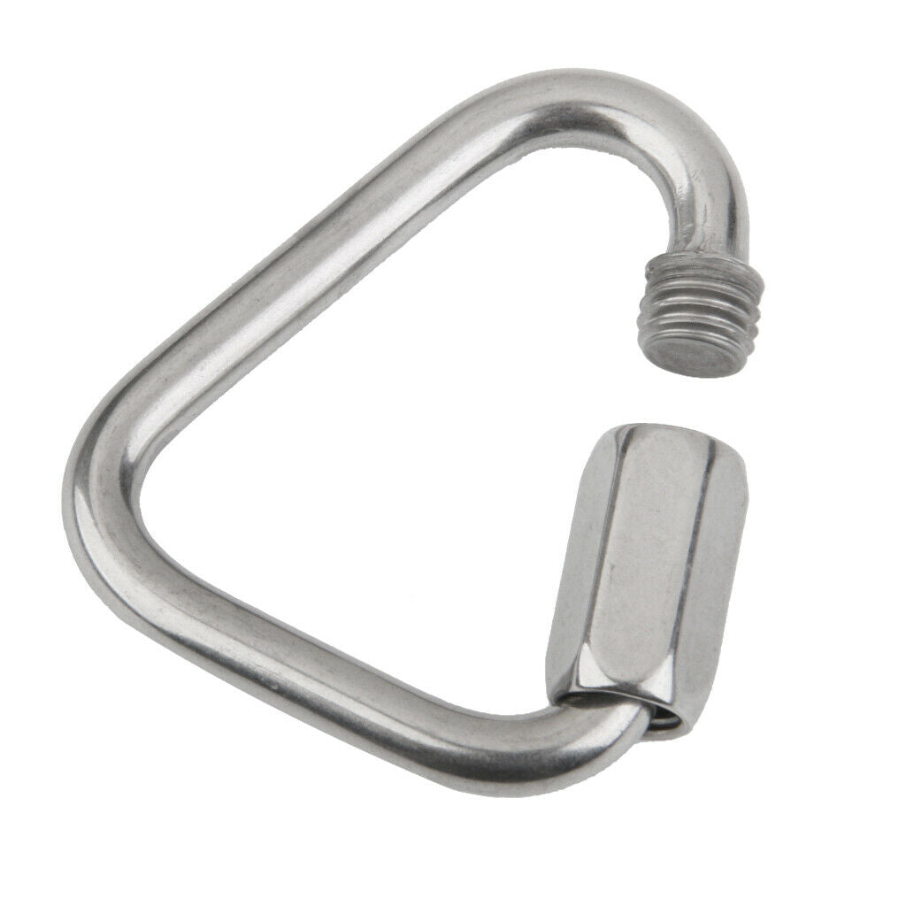 2x Outdoor Rock Climbing Mountain Triangle Stainless Screw Locking Carabiner